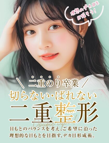 TAクリニックなら実績豊富な技術とデザインセンスで、理想の目元をバレずに目指せます。
