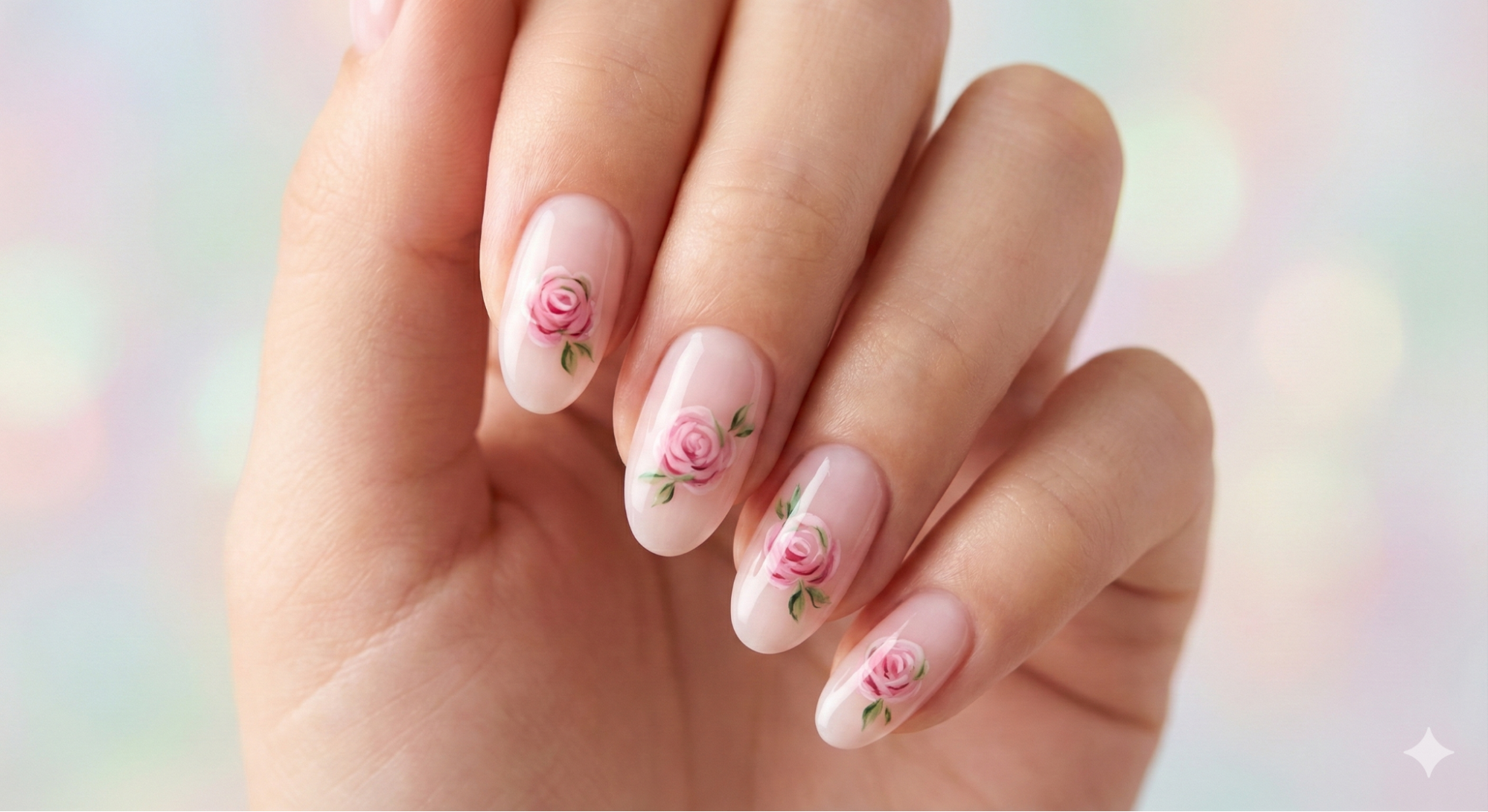 Nano Banana ネイルプロンプト①油絵風ローズ