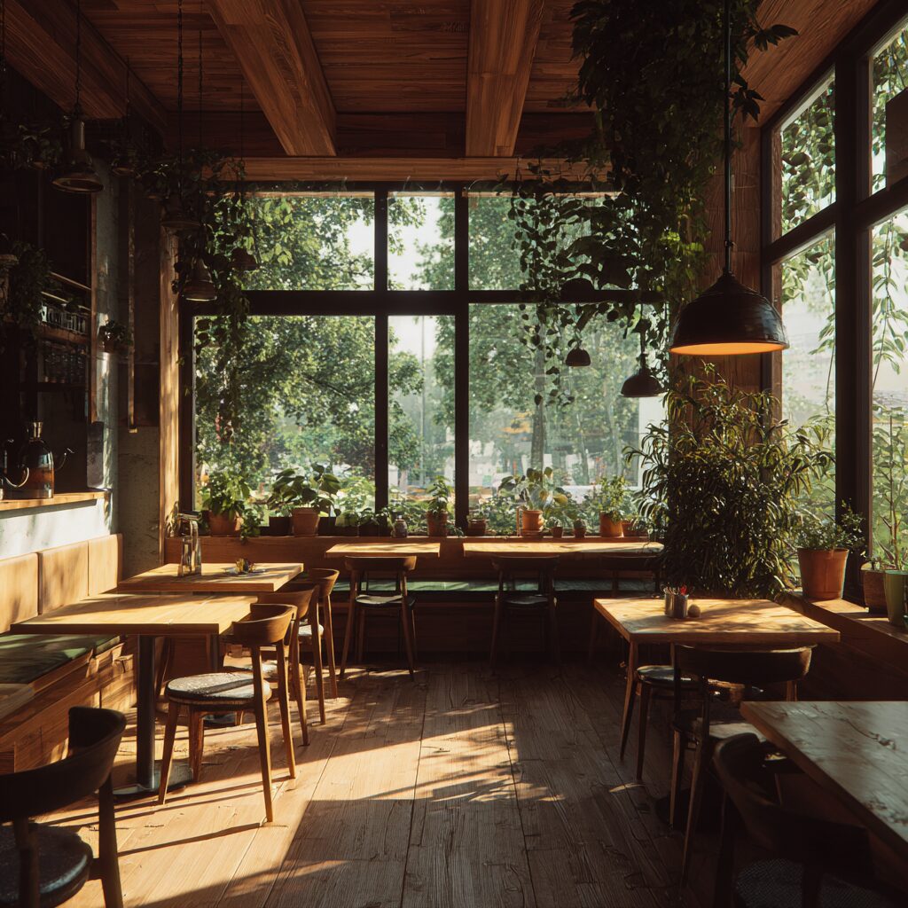 画像生成AIのロケーションプロンプト｜Midjourneyでそのまま使えるサンプル例文⑤カフェ（室内）