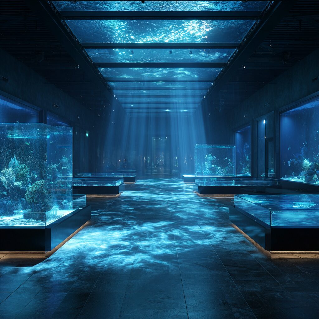 画像生成AIのロケーションプロンプト｜Midjourneyでそのまま使えるサンプル例文④水族館（レジャー・屋内）
