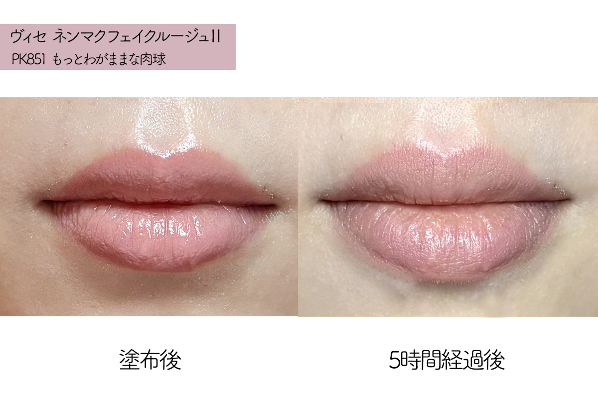 ヴィセ「ネンマクフェイク ルージュ」1日使うと荒れる？皮むけ・色モチ検証｜塗布5時間後