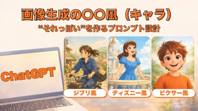 ChatGPT画像生成のディズニー風、ジブリ風（キャラ）｜“それっぽい”を作るプロンプト設計