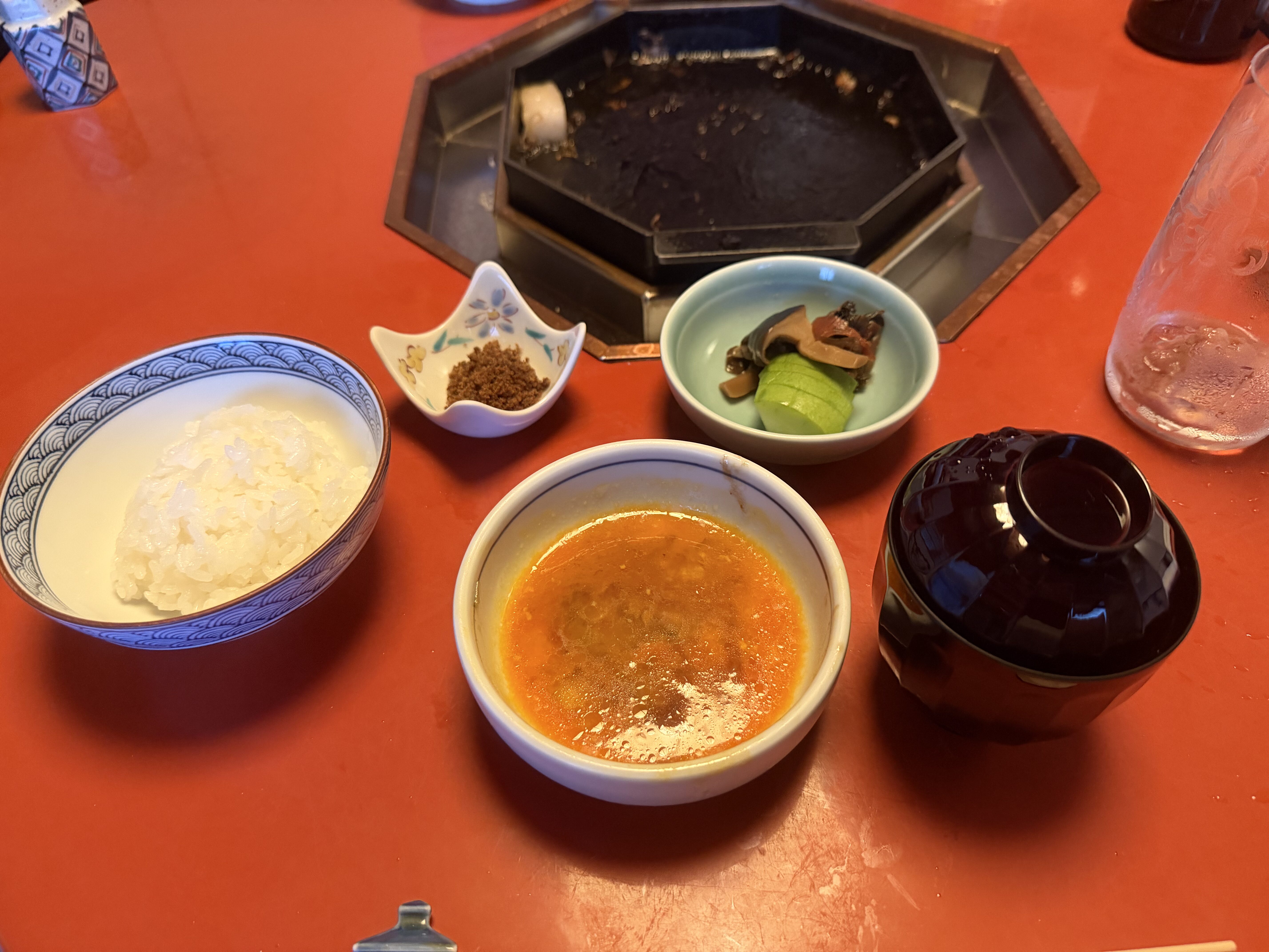 三嶋亭 ご飯 香の物 お味噌汁