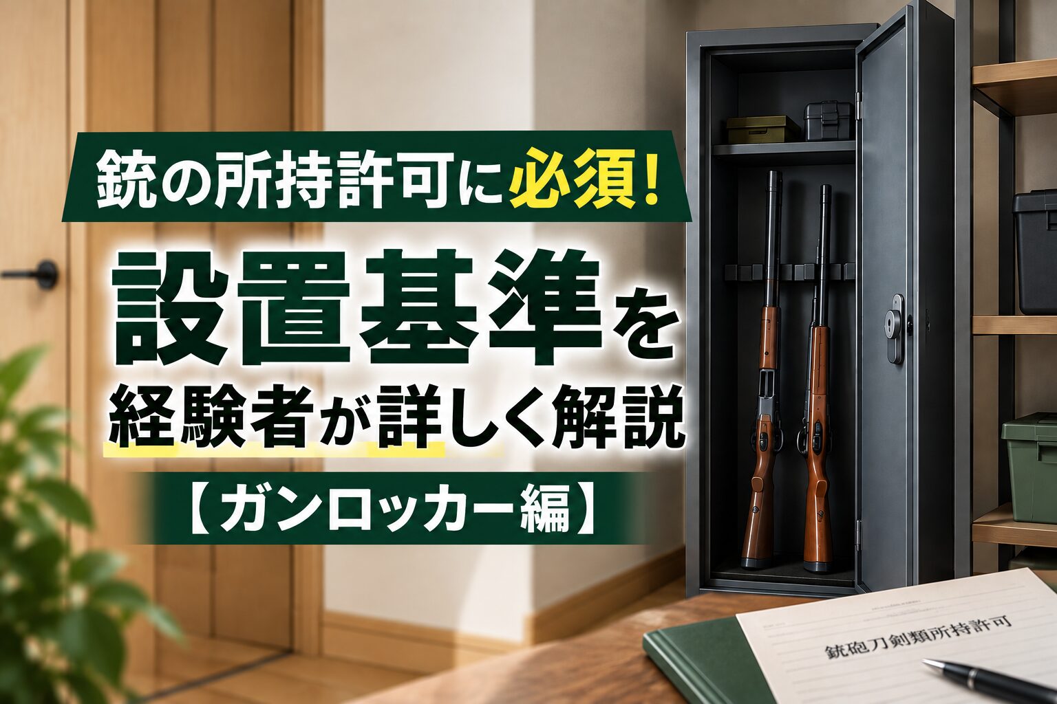 銃の所持許可に必須！設置基準を経験者が詳しく解説【ガンロッカー編